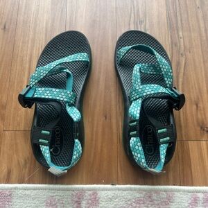 Chaco Teal and Black Sandals